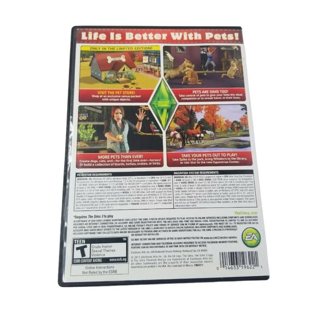 The Sims 3 Game & Expansions PETS Limited Edition & Master Suite PC WIN/MAC